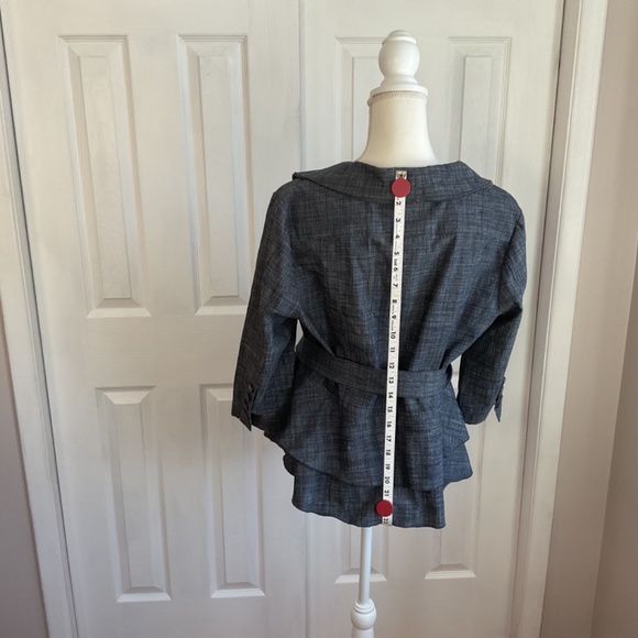 Women’s Acorn Cotton Crop Sleeve Blouse/Jacket, Denim Color,  SZ XL - Picture 8 of 11